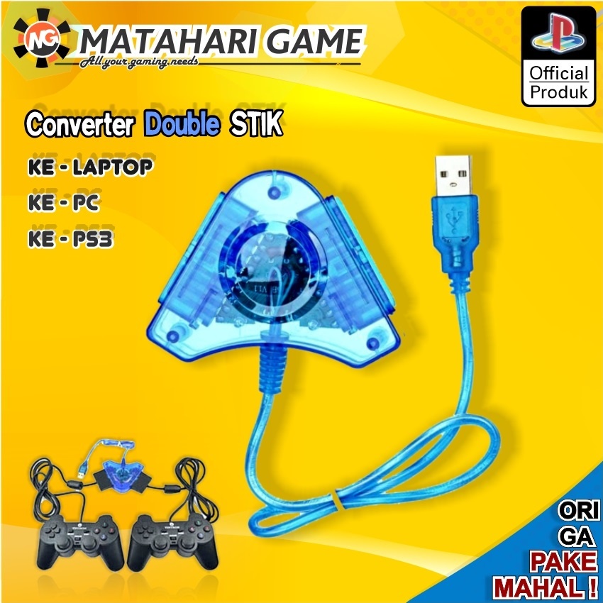 Converter Stik Stick PS2 ke PS3 / PC Double ( 2 PLAYER )