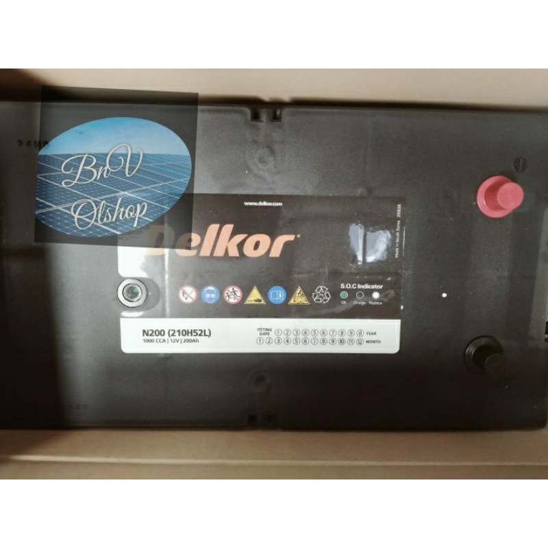 Baterai Genset Delkor N200 12V 200Ah Kapasitas Tinggi