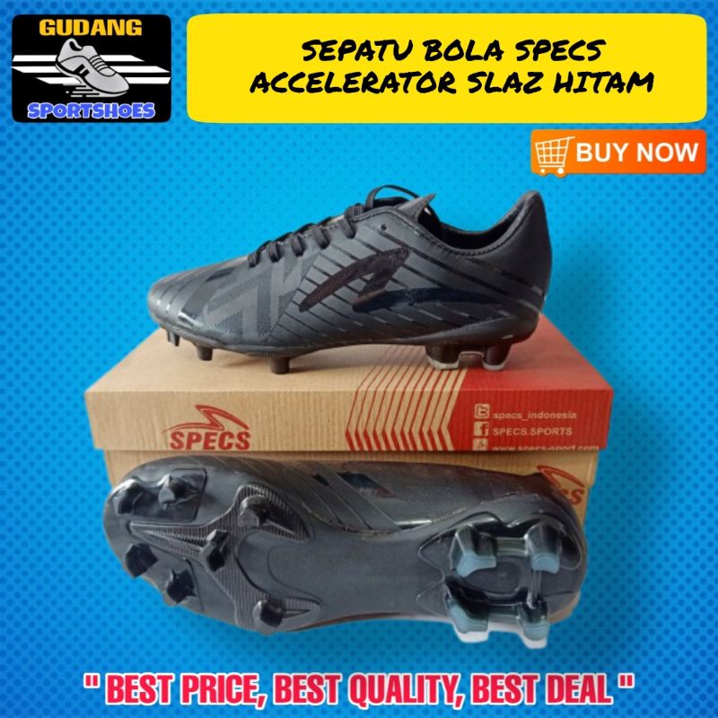 Sepatu Sepak Bola Spatu Olahraga Pria Specs Accelerator Slaz Hitam Polos Murah Terbaru Bergaransi