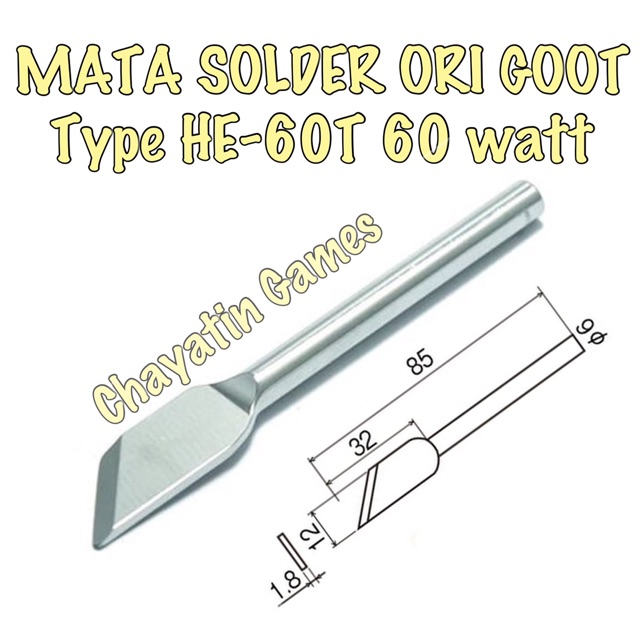 Mata Solder Ori GOOT 60 Watt Type HE-60T (CUTTER)