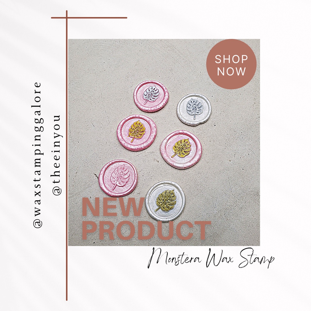 

Monstera Wax Seals Coin|Tinggal Tempel|Segel Amplop Estetik - Pink