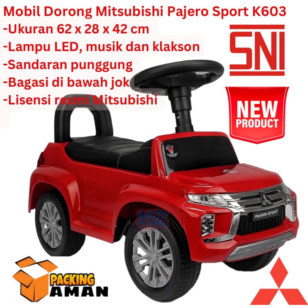 Mobil Anak Bisa Dinaiki Mitsubishi Pajero Sport Mainan Mobil Dorong Anak Ada Lampu Suara K603 / K603B