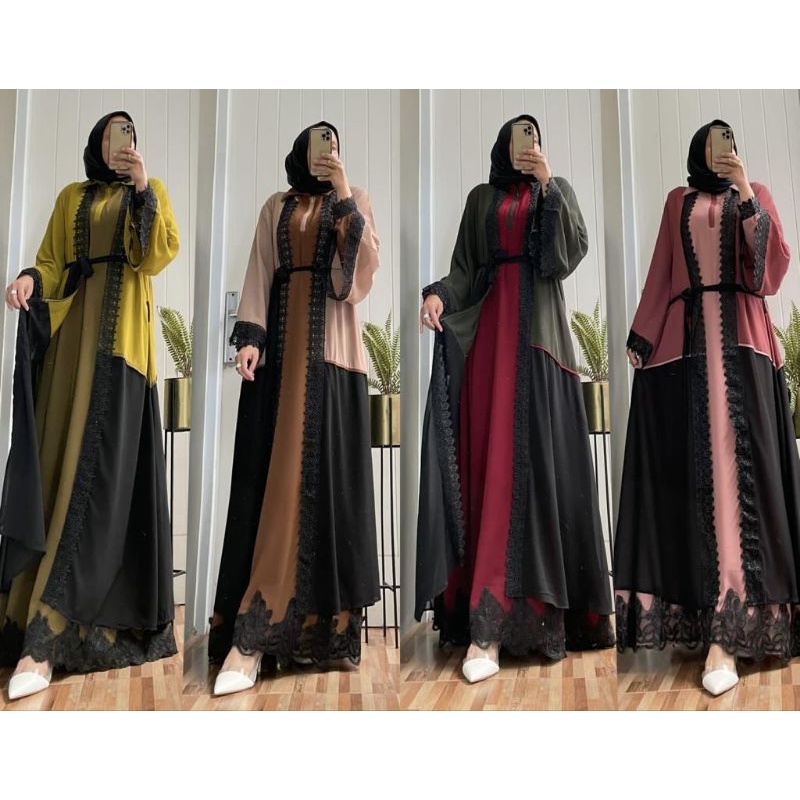 REALPICT COD GAMIS CASUAL TERBARU KODE 122 ABAYA ROMPI PISAH BAHAN CERUTY LD 110 PB 140 BEST SELLER 