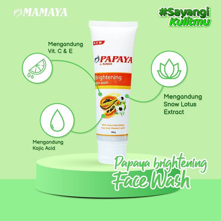 FACIAL WASH PAPAYA DARI MAMAYA 100GR ANTI ACNE AND BRIGHTENING WAJAH