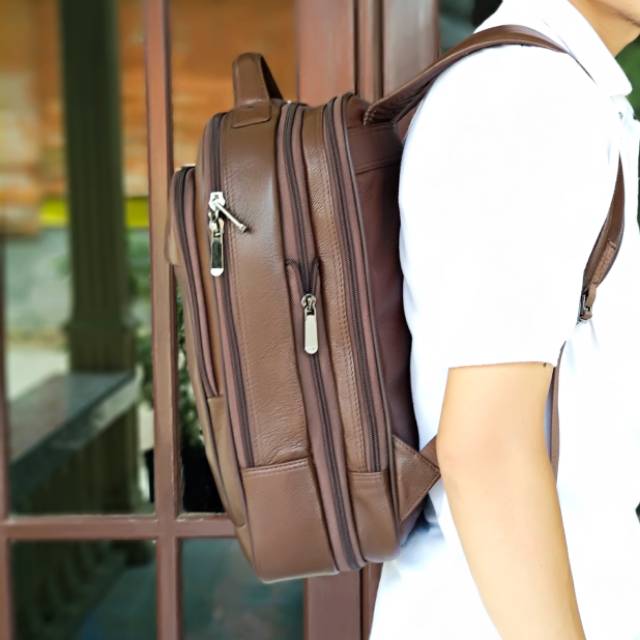 [VALQO] DULOZ Tas Ransel Kulit Sapi Tas Punggung Rangsel Laptop Kerja Backpack Pria Wanita