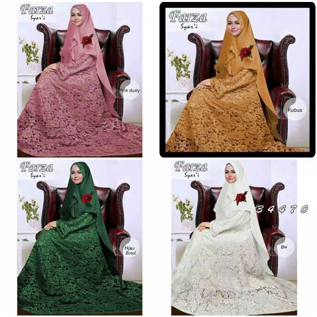 Baju Gamis Wanita/Cewek Brukat Farza Syar'i Brukat Umroh/Brukat Fashion/Brukat Muslim/Gaun Pesta