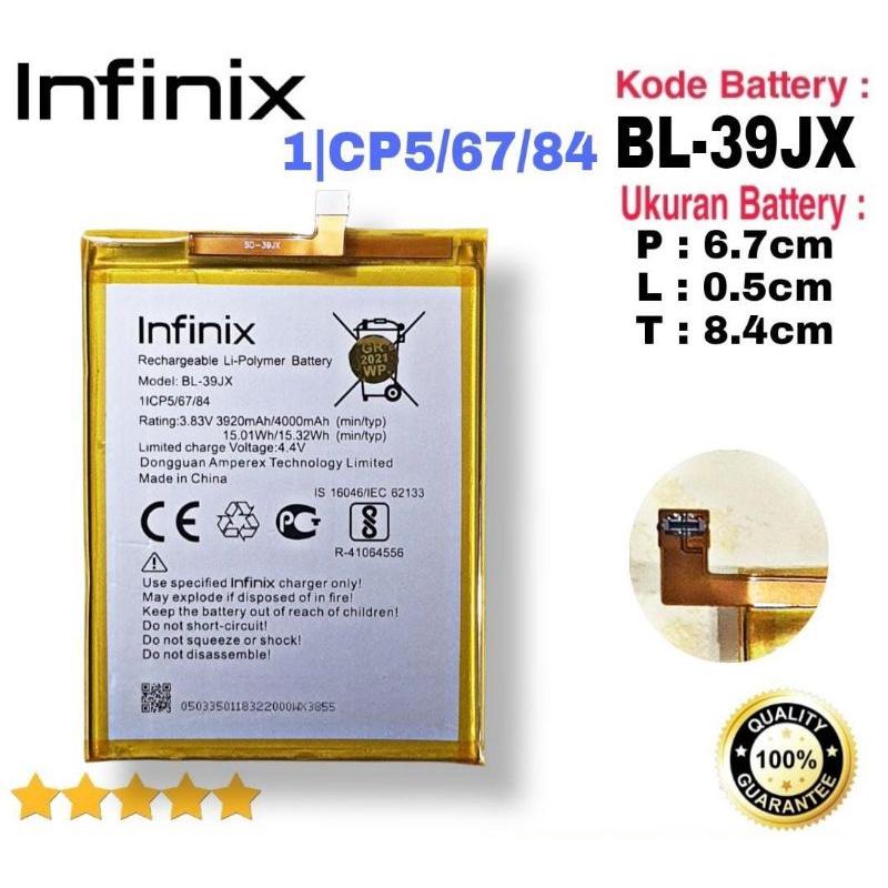 Baterai Original Infinix HOT S3X , X622 , HOT 6X , X623 BL39JX BL-39JX