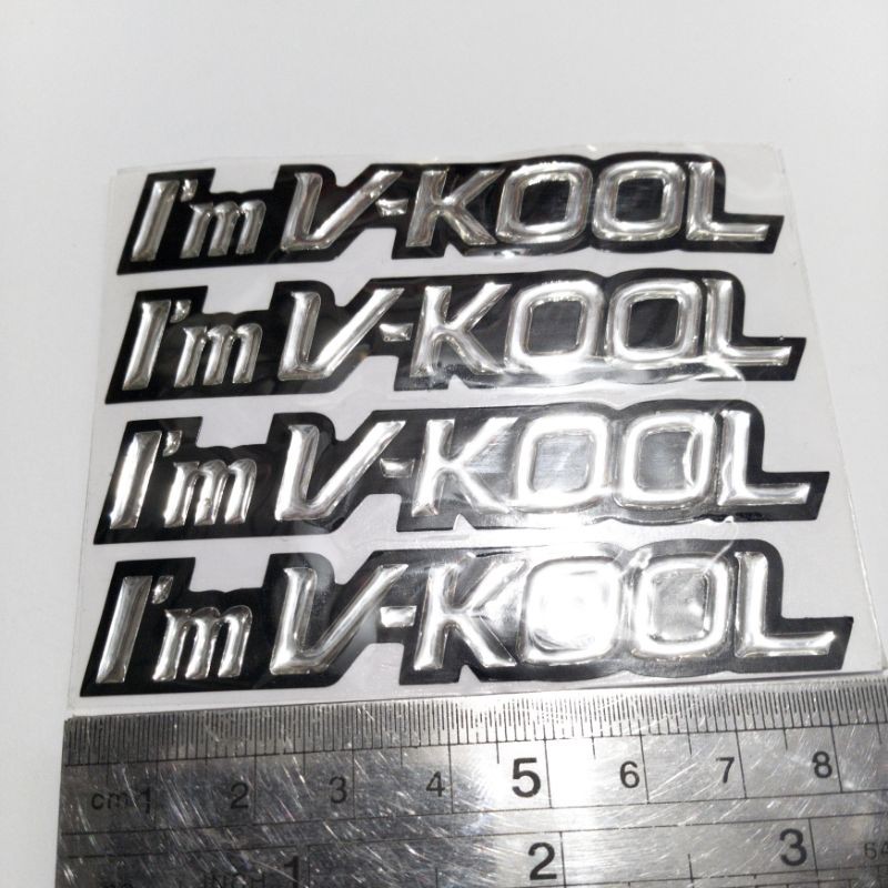Emblem stiker timbul Im V-Kool vkool isi 4 sticker kaca mobil