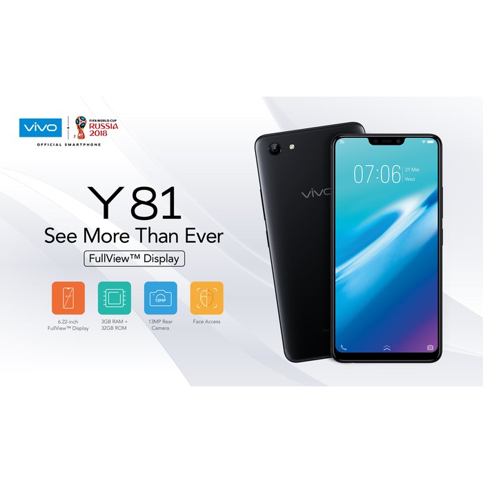 Vivo Y81 Ram 3/32GB Garansi Resmi - Hitam