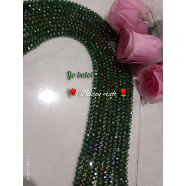 kristal ceko 6mm golongan biasa-Ijo botol