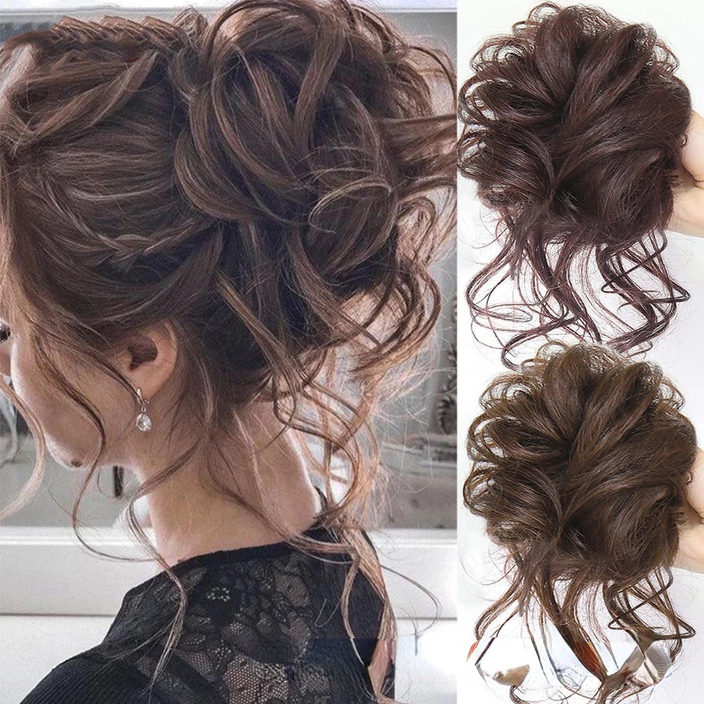 Wig / Rambut Palsu Wanita Model Bun Messy Elastis