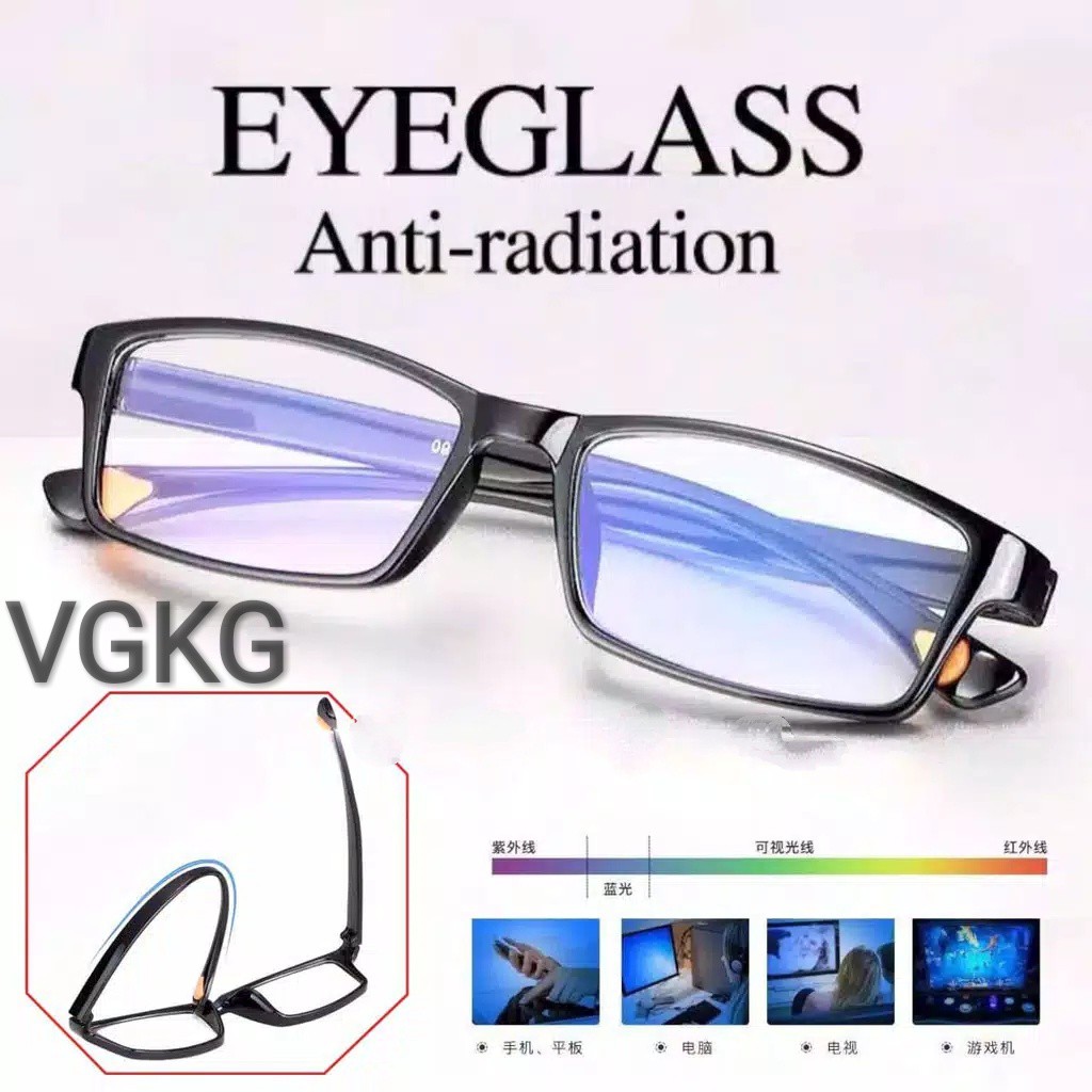 VGKG TR90X Kacamata Anti Radiasi Elastis Frame kacamata elastis Block Sinar Blue Ray Computer TV B21