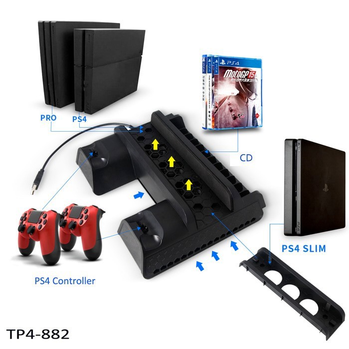 Kipas Docking Multifungsi PS4 Slim Pro Dobe