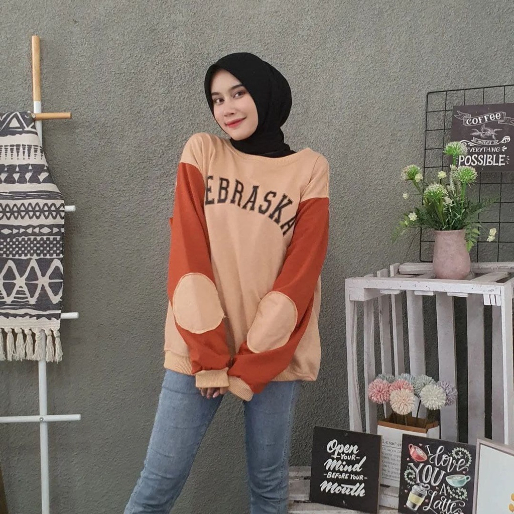 Nara Grosir - Nebraska XXL Sweater l Fashion Pria dan Wanita l 2 Varian Warna