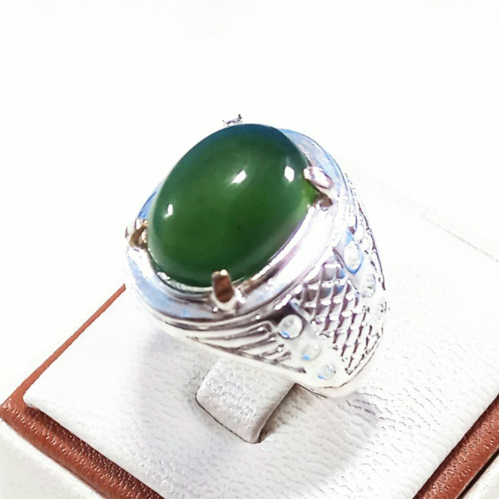 CINCIN BATU AKIK NATURAL SERPENTINE IJO BOTOL ACEH HIJAU MANTAP PALING MURAH