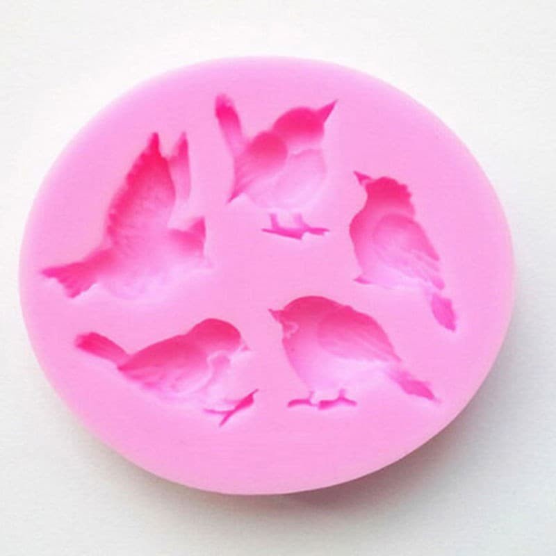 3D Silicon Mold Fondant Cake Decoration - Five Birds