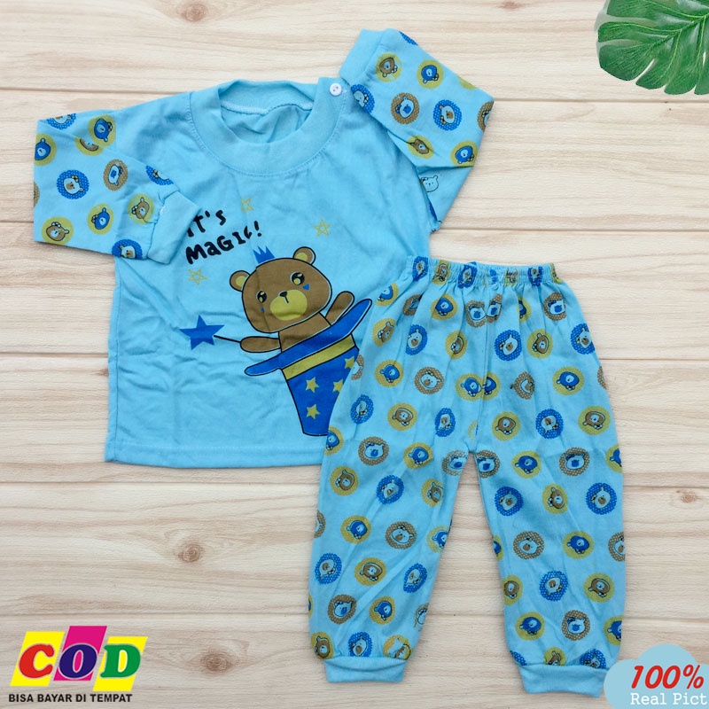 Ana Baby - Baju Bayi Piyama Bayi Setelan Kaos Oblong Lengan Panjang Anak usia 3-12 Bulan