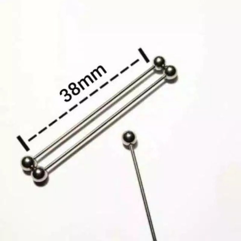 {ICH}Surgical Steel Industrial Bar Scaffold Ear Barbell Ring Women Piercing