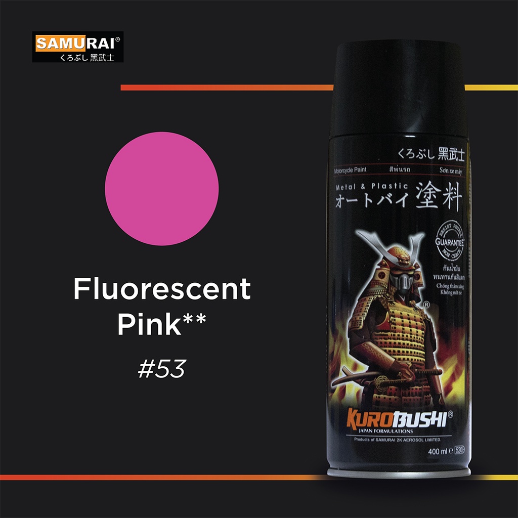 Samurai Paint Flourescent #53 Pink ( isi 400 ml &amp; Warna pink stabilo ) cat stabilo pink