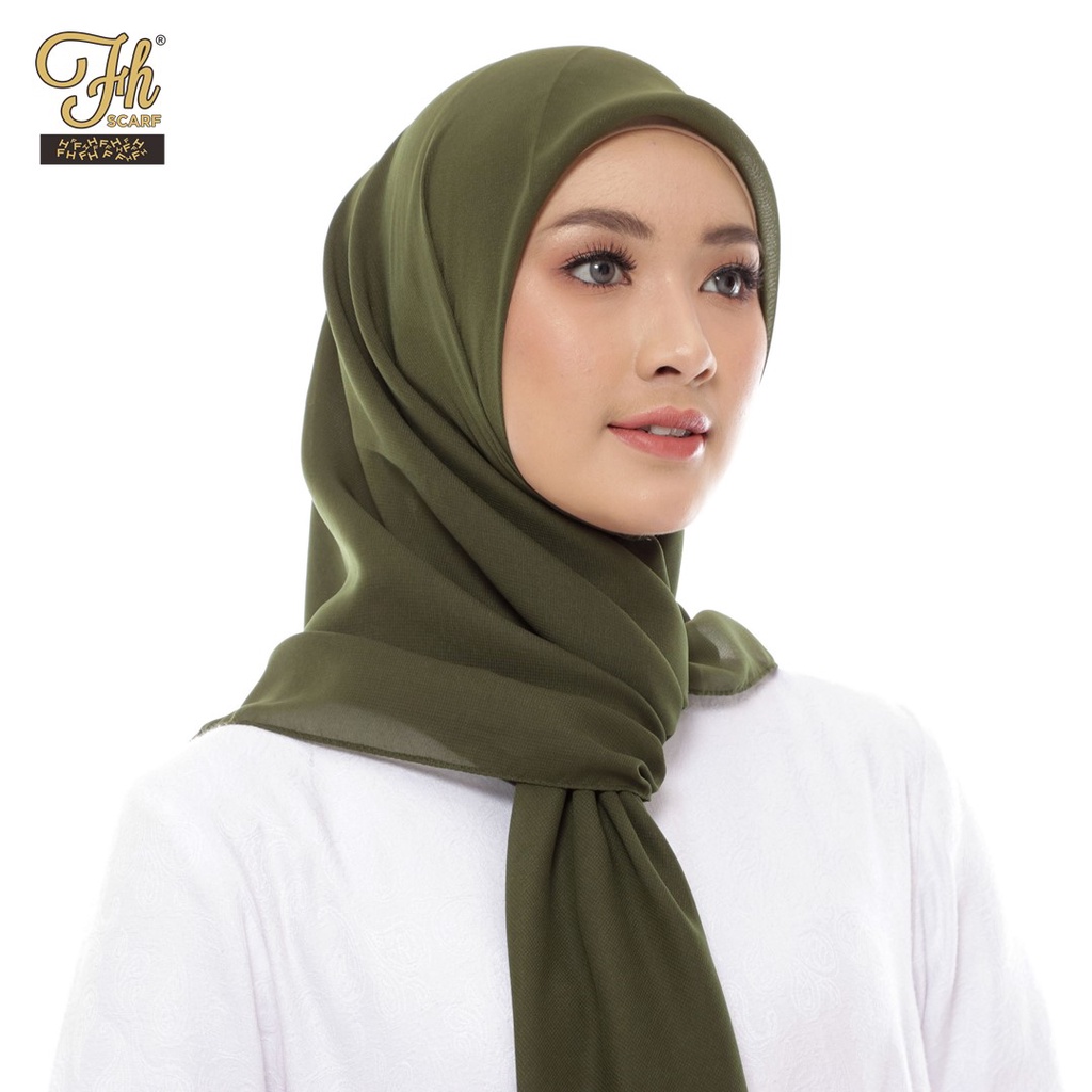 Hijab Segi Empat Bella Square Fine Potton 110 x 110 Jahit Neci Premium