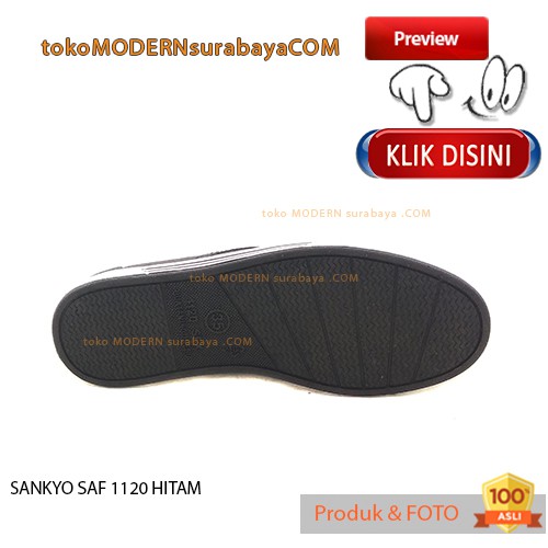 Sankyo Saf 1120 Hitam Sepatu Pria Sepatu Kasual Slip On Sepatu Karet