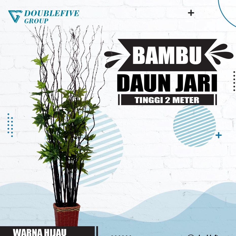 Satu Batang Bambu ulir anyelir bambu inul Daun Hijau