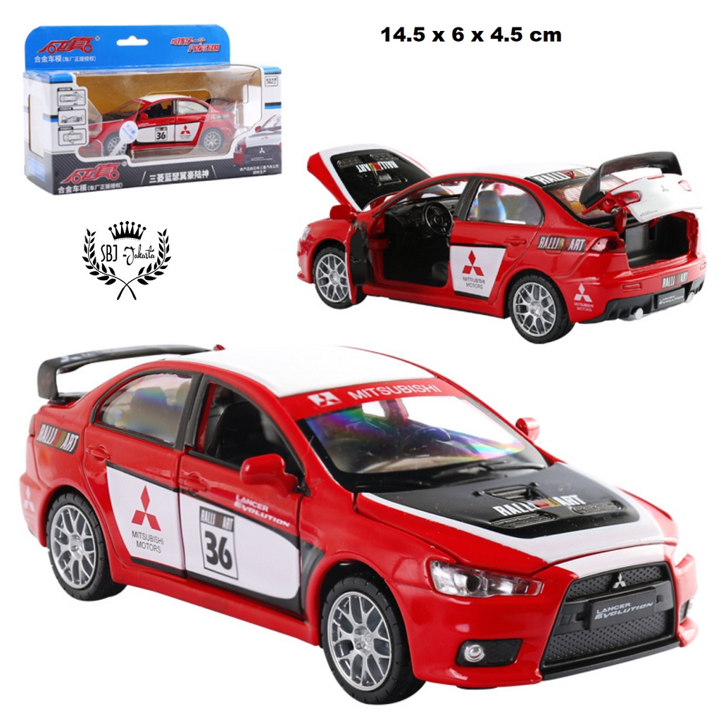 DIECAST MOBIL MITSUBISHI LANCER EVOLUTION OFFICIAL LICENSED PRODUCT RACING SKALA 1:32