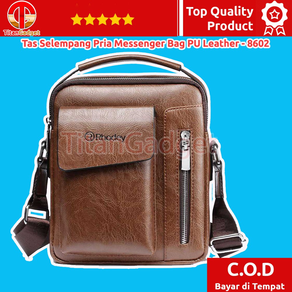 Tas Selempang Pria Messenger Bag PU Leather - 8602 TItanGadget