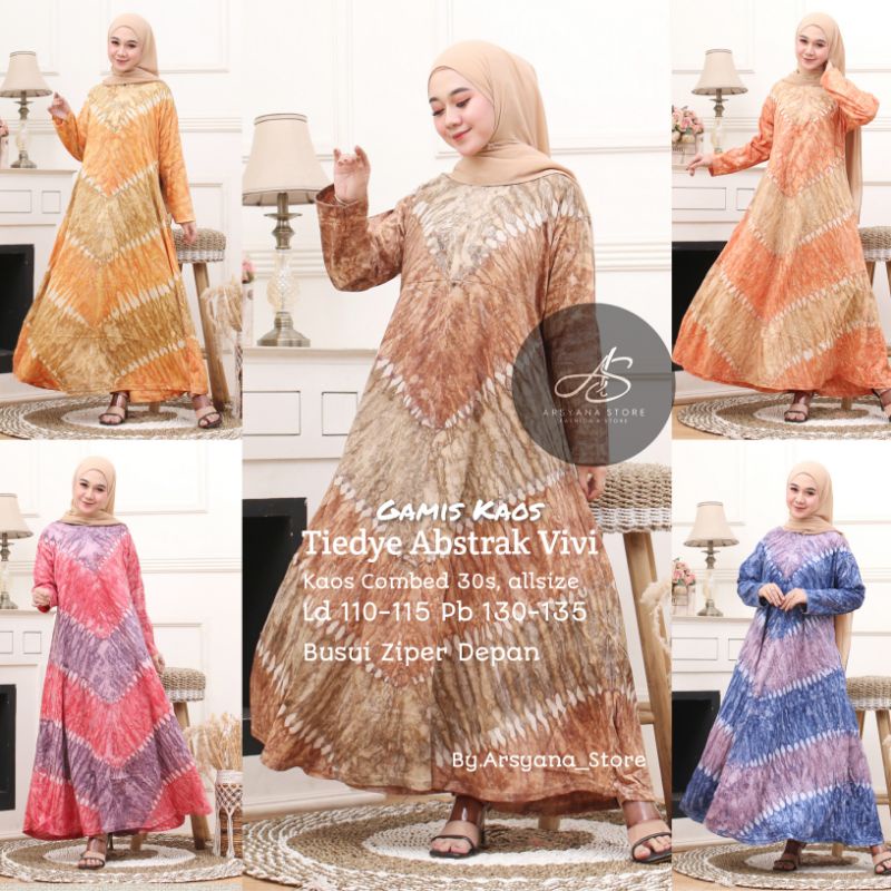 DANIS-(COD)DASTER Longdress Gamis Abstrak Jumbo Motif Batik Bahan Kaos Adem Ukuran XL JUMBO LD 120