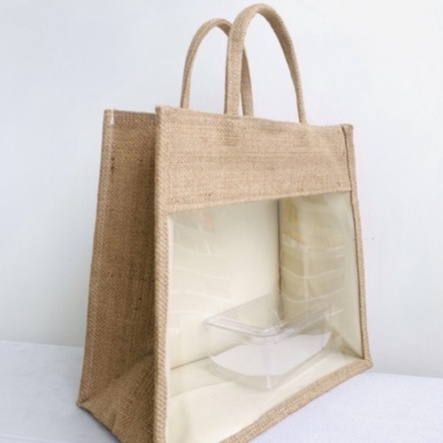 TAS HAMPERS IDUL FITRI Bahan Goni Mika Transparan/Tas Hampers Lebaran / Tas Souvenir/ Tas Parcel