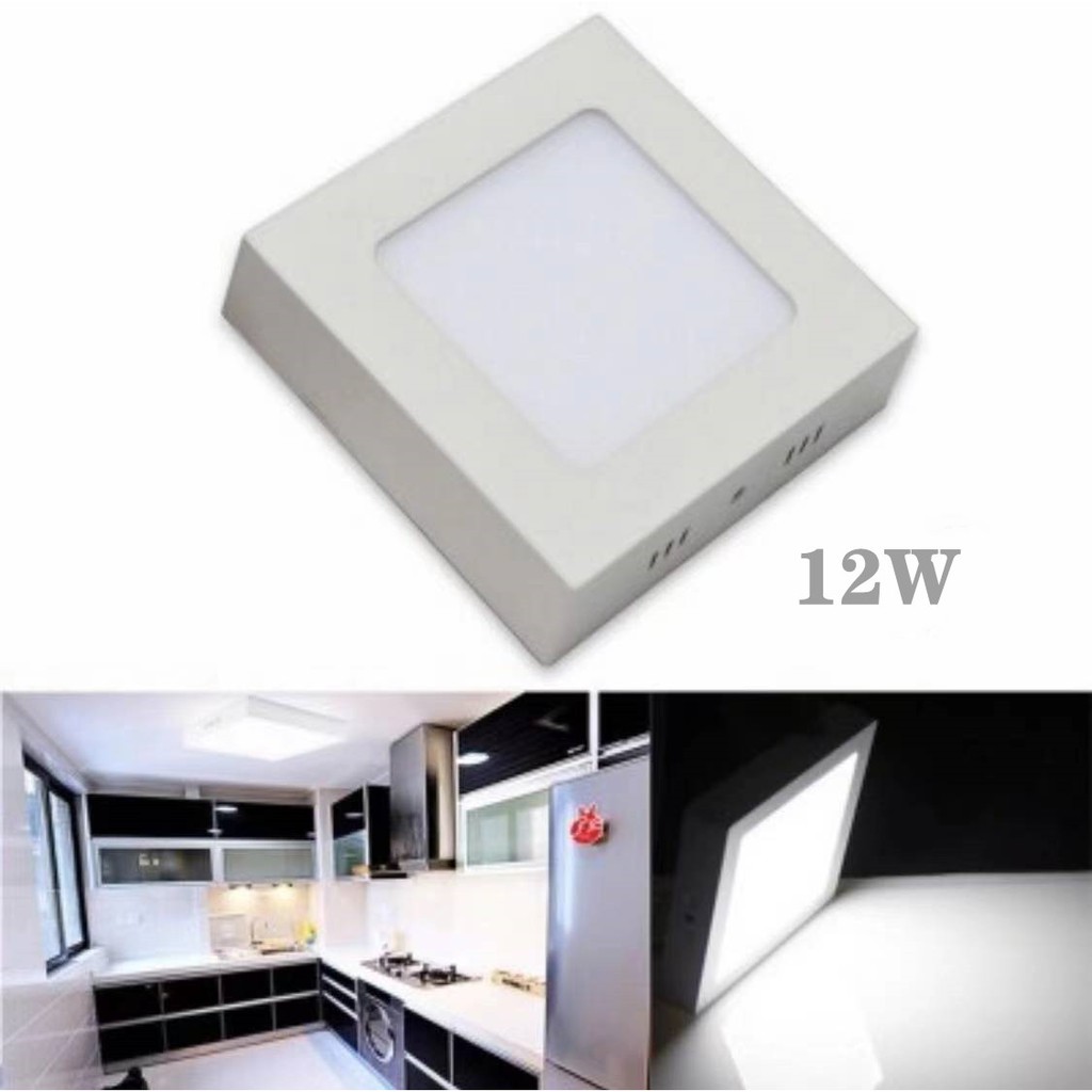 Lampu Panel Downlight LED 6W 12W 18W Outbow OB KOTAK Putih 12watt-White