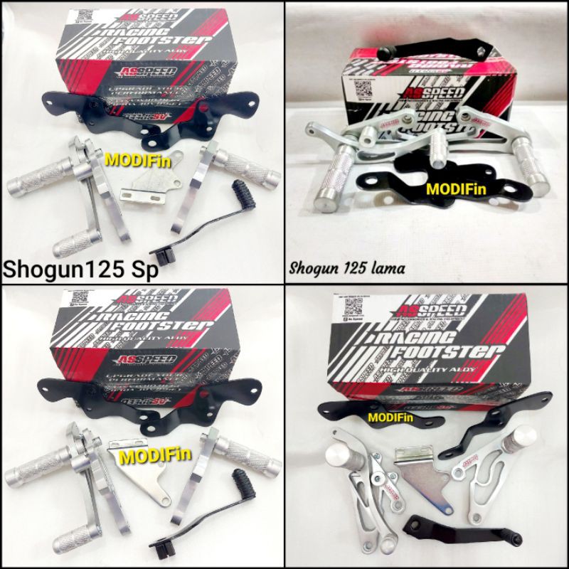 Step UB Shogun125 Lama Tromol - Shogun 125 SP Double Disc FootStep UnderBone As Speed Racing Silver