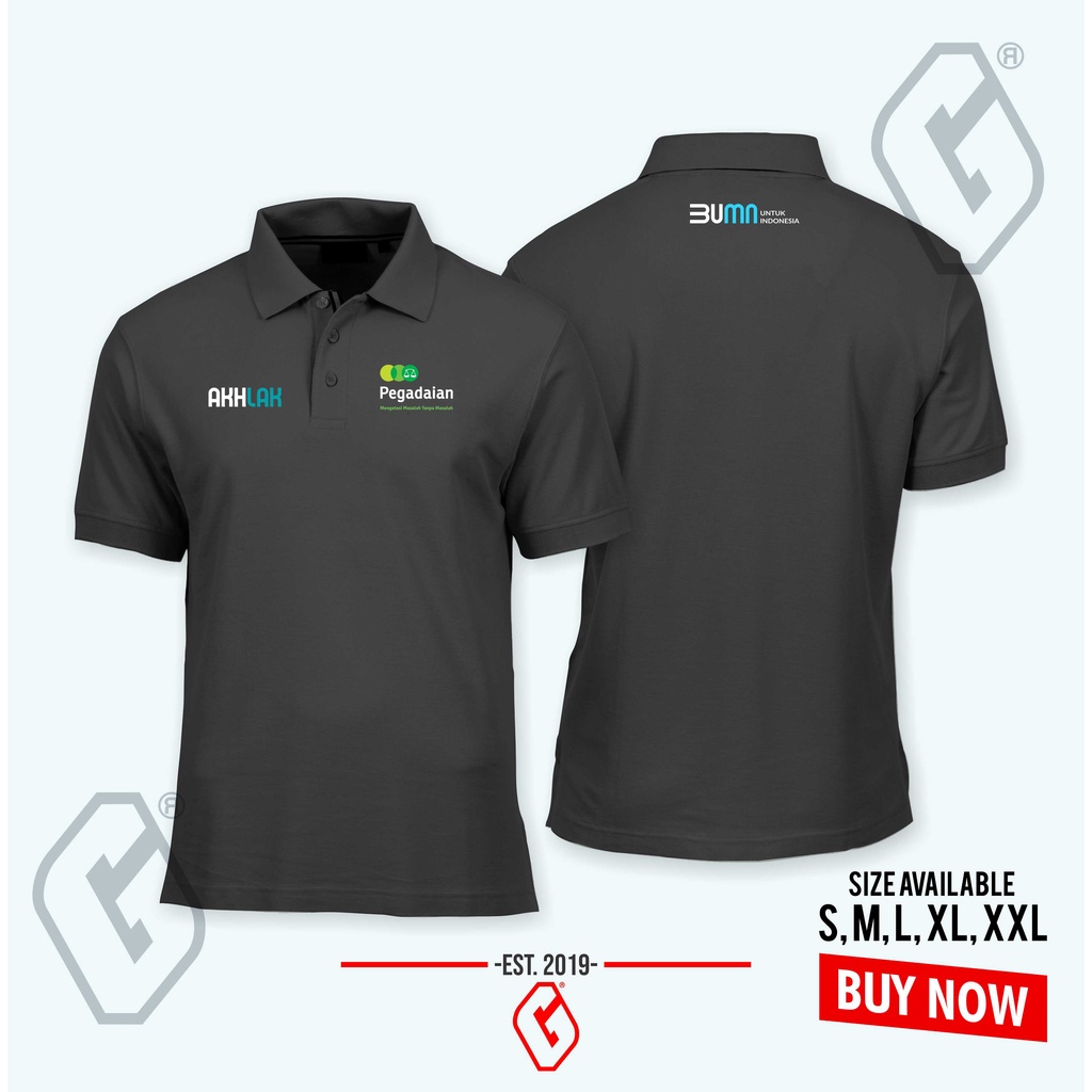 polo shirt pegadaian akhlak bumn / baju kerah pegadaian bumn akhlak