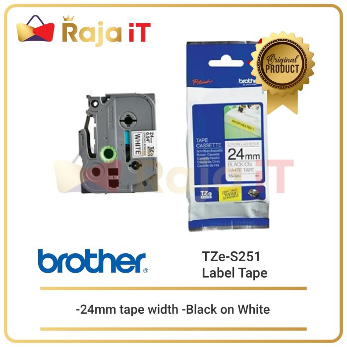

BROTHER Label Tape TZE S251 Strong Adhessive 24mm Black On White