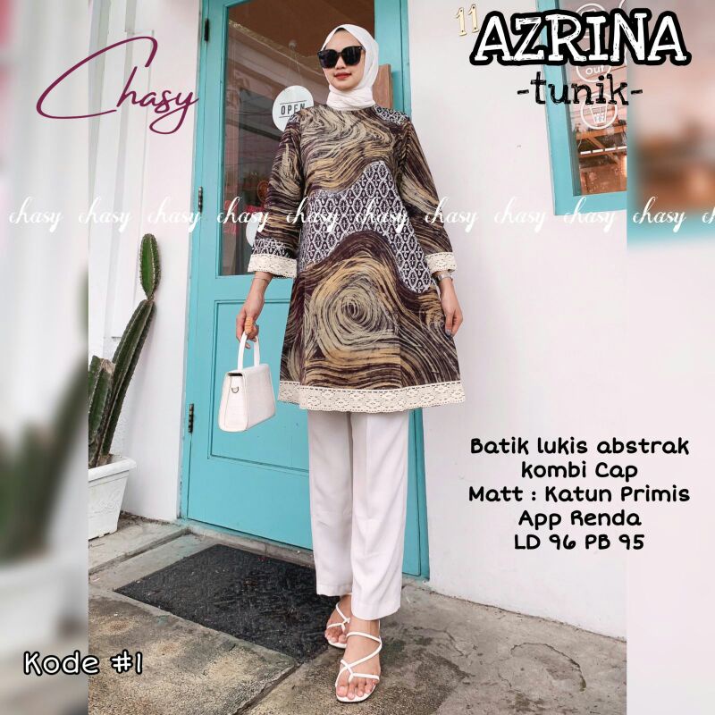 AZRINA TUNIK BY CHASY||KATUN PRIMIS BATUK LUKIS ABSTRAK KOMBI CAP LD 96 PB 95