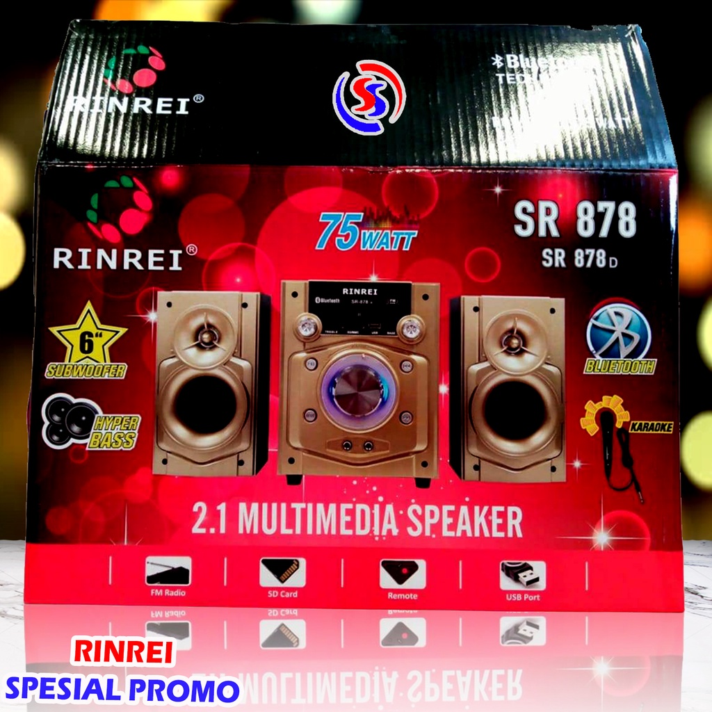 SPEAKER BLUETOOTH KARAOKE MULTIMEDIA RINREI SR-878D BONUS MIC