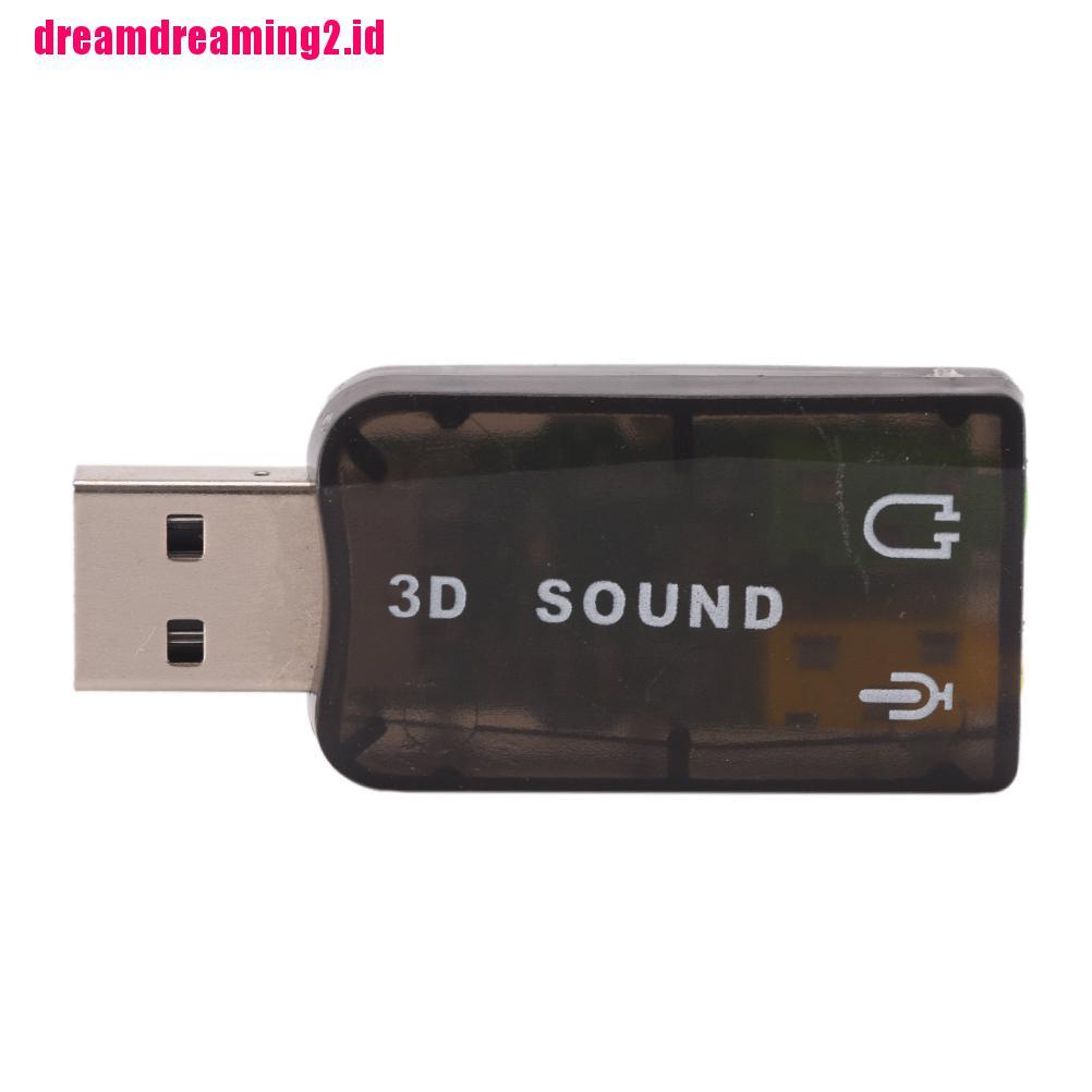 （✔✔❤(New) Baru Adaptor Kartu Suara Audio 3D USB5.1 Ke 3.5mm Untuk headphone mic