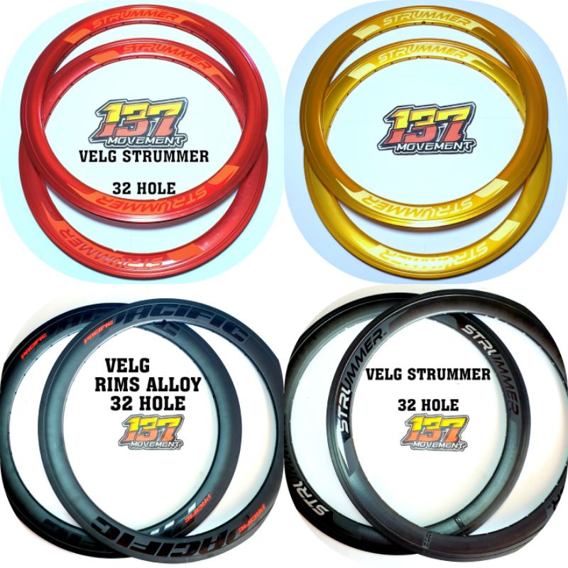 Velg rims 20 22 451 strummer 32 Hole Ban 1 3/8 dan  1 1/8 aero concept