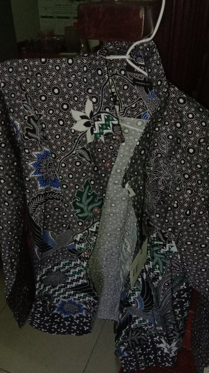 M231 Kemeja Pria Batik Panjang Hitam 1492a
