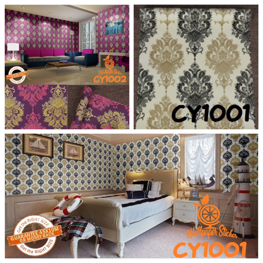Wallpaper Dinding Wallpaper Stiker 3d Wallpaper Ruang Tamu Cy 45Cm X 10M Motif Batik Aesthetic-2