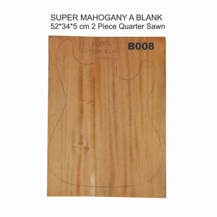 Bahan body gitar bass kayu mahogany Blank Guitar Mahoni Mahogani Solid