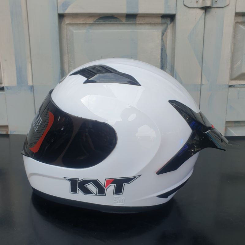 HELM KYT R10 POLOS PUTIH  - KYT R10 PAKET GANTENG SOLID WHITE