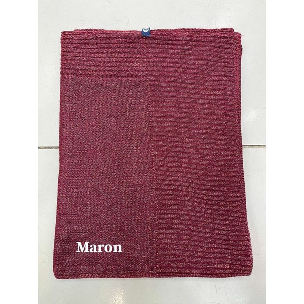 PASHMINA RAJUT GLITER / PASHMINA RAJUT PENGANTIN / PASHMINA PREMIUM-Marun