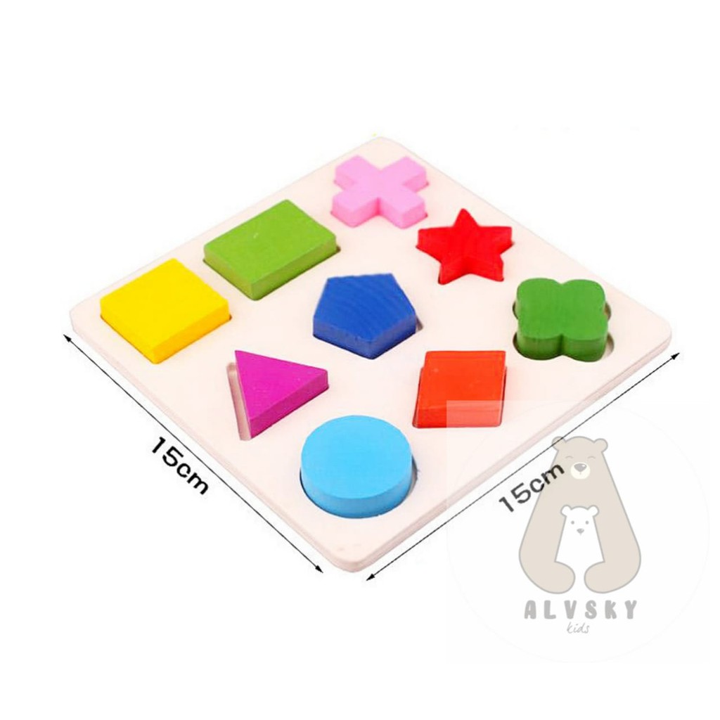 MAINAN EDUKASI / PUZZLE CHUNKY SHAPE / MONTESSORI GEOMETRI