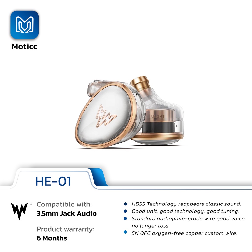 Whizzer HE01 HE 01 In Ear Earphone 20BA Dengan Noise Cancelling