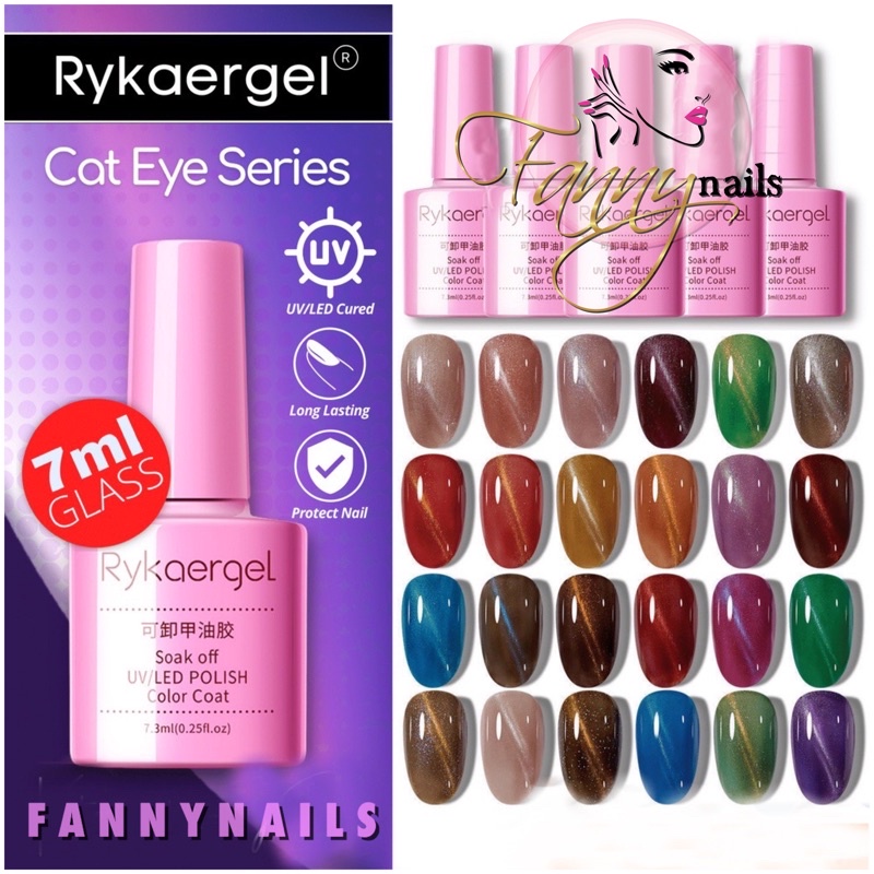 RYKAERGEL CAT EYE GEL POLISH / kutek cat eye kutek mata kucing soak off gel polish TAHAN 2 BULAN