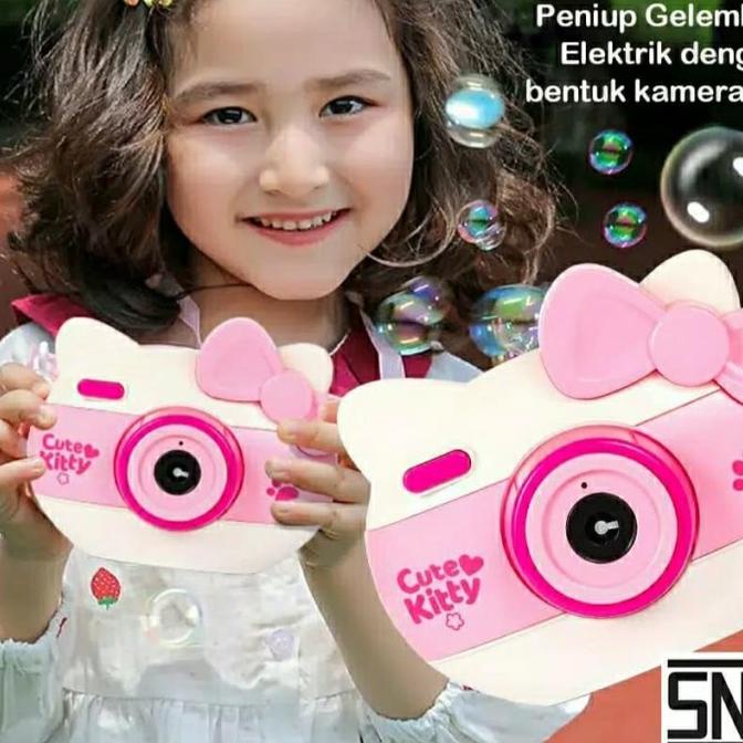 Mainan Bubble Kamera Hello Kitty Camera Gelembung Sabun Busa Anak