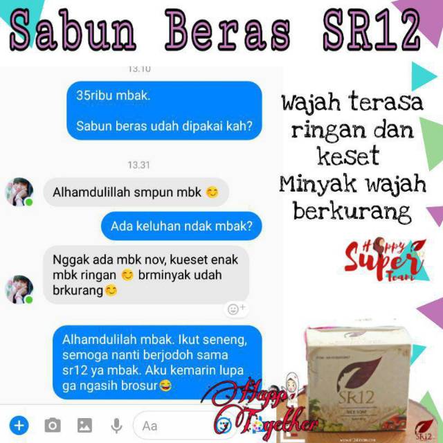 Rice Soap SR12 60 gr Sabun Beras Sabun Herbal Pembersih Wajah Kulit Berminyak Jerawat Sensitif