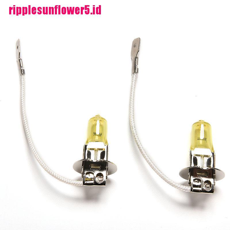 2pcs Lampu Kabut Halogen H3 55W 12V Warna Kuning Emas Untuk Mobil