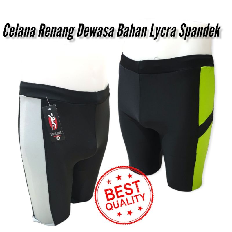 Celana Renang Cowok Dewasa Selutut/Celana Renang Cowok Spandek Licra/Celana Renang Dewasa/Size M - XXL